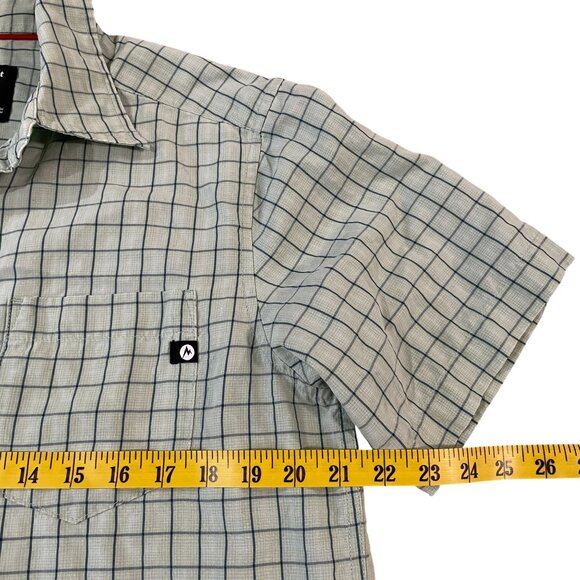 Marmot Eldridge Shirt Men's Size Medium Shirt Sleeve Button Down Green Blue - Picture 3 of 6
